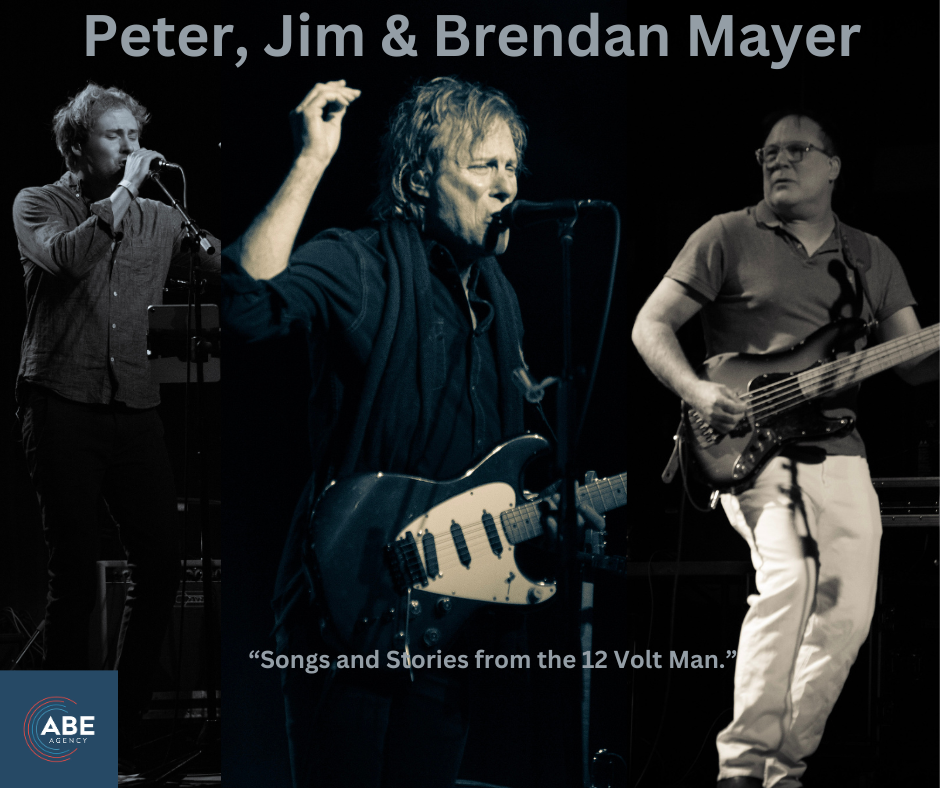 Poster for an Afternoon with Peter, Jim and Brendan Mayer event. Benefiting the Parrot Head Emergency Fund.
